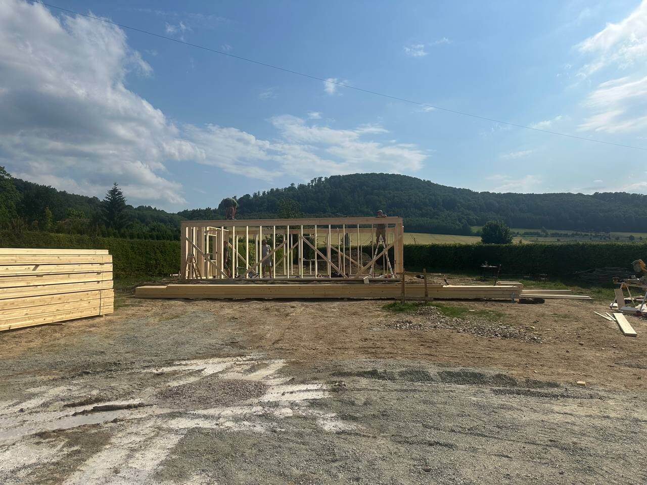 szkielet domu drewnianego jednorodzinnego